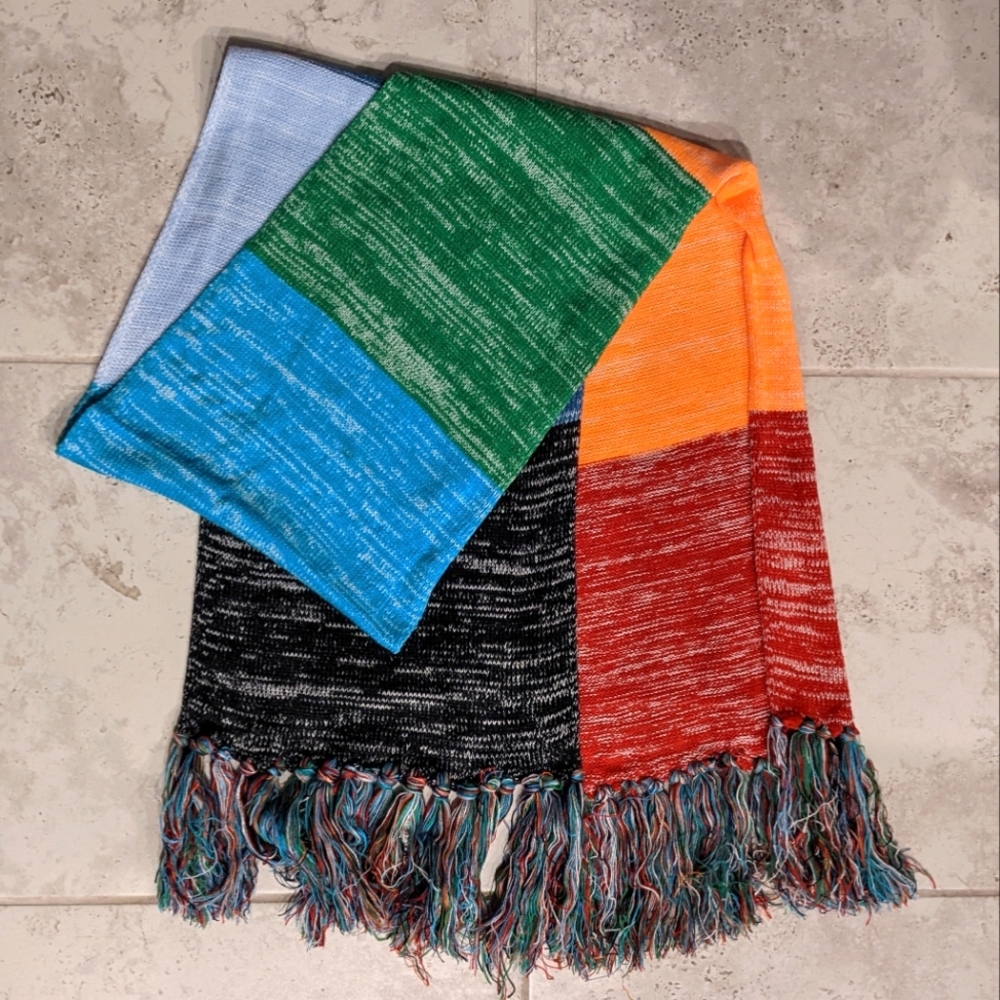 Colorful Long Woven Scarf